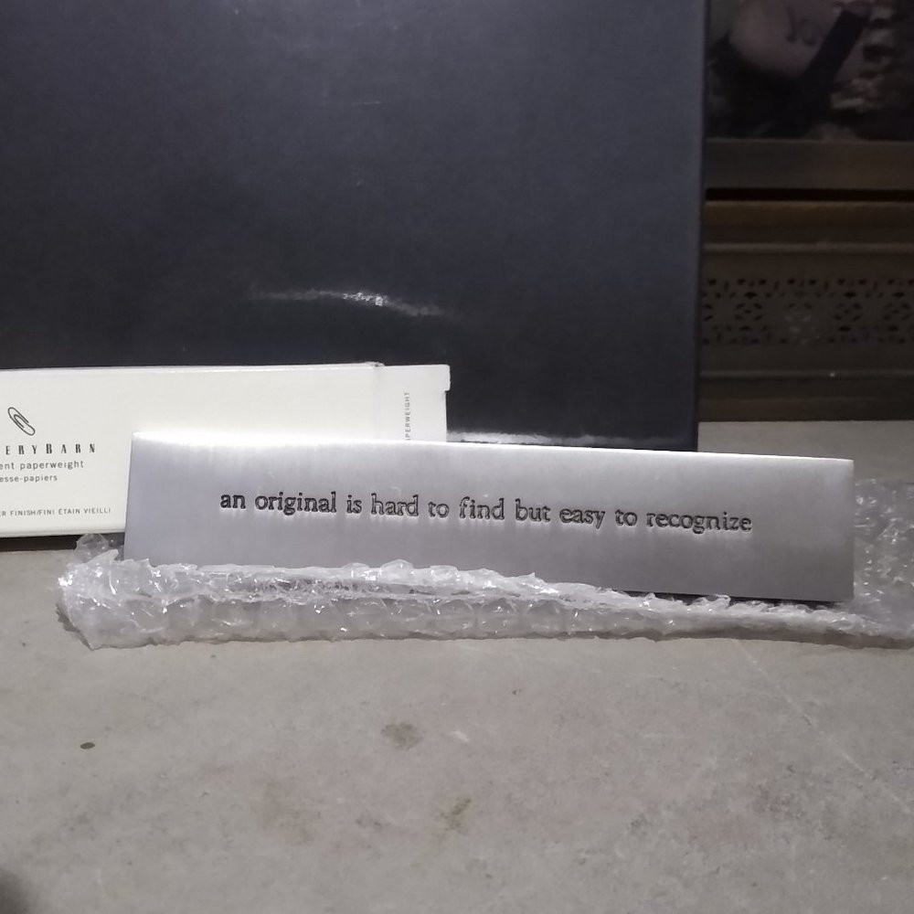 Pottery Barn Sentiment Paperweight